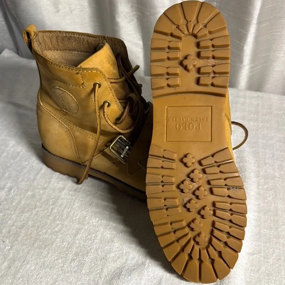 Polo by Ralph Lauren Tan Leather Boots Men's Size 9 - Picture 8 of 14